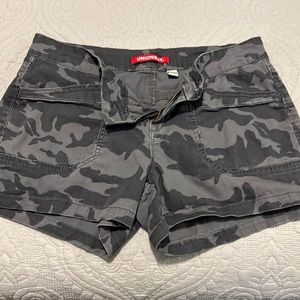 Gray camo shorts.  Never worn